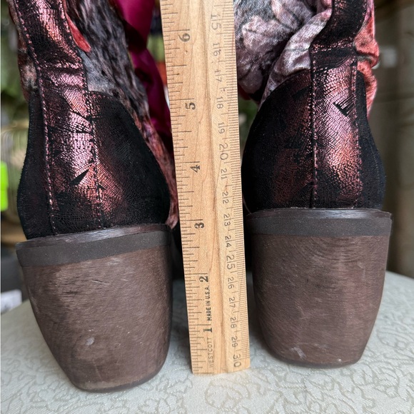 Irregular Choice Floral Velvet Ankle Boots with Satin Laces unique boots - Picture 11 of 11